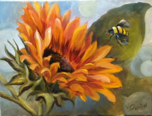 Bee Happy Sunflowers - 12" x 9"