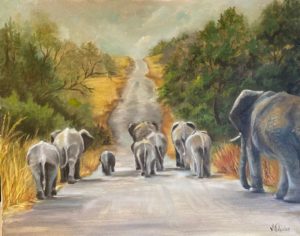 Elephants Walk - 16" x 20"