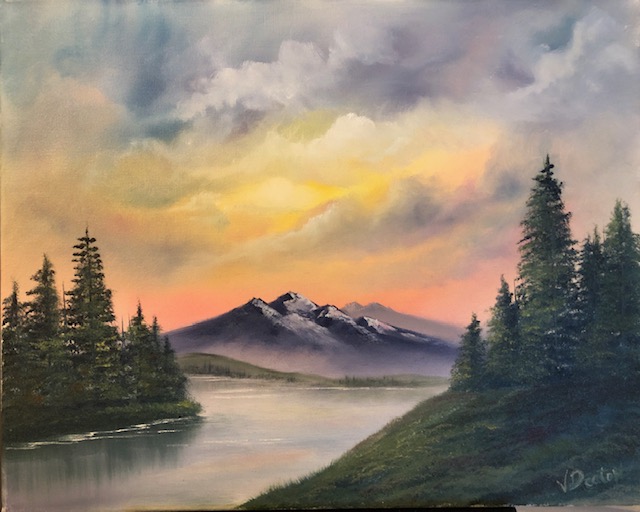 Bob Ross Lilac Studio This Class Is Full Oil Painting By Gini Deaton Bob Ross Lilac Studio This Class Is Full Oil Painting By Gini Deaton