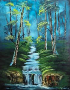 New Castle Lilac Studio - Bob Ross - Evening Waterfall @ Lilac Studio in New Castle | Muncie | Indiana | United States