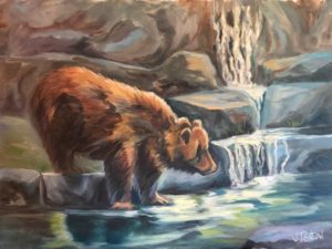 Watering Hole Bear 16" x 12"