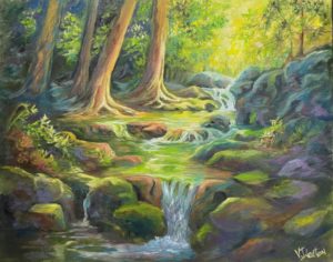 Deep Forest Falls - 20" x 16"