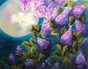 Moonlit Lilacs - 20" x 16"