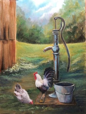 Gathering at the Well - 12" x 16"