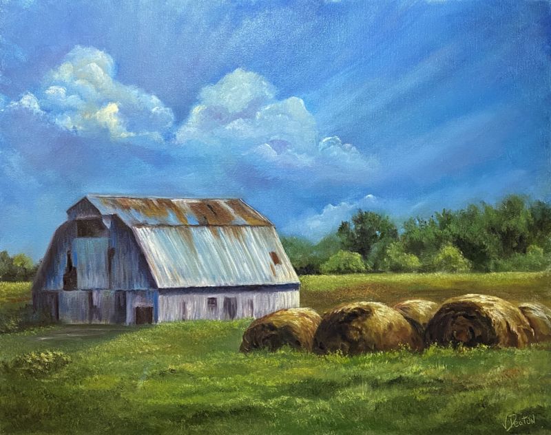 Bundles by the Barn Oil Painting Tutorial