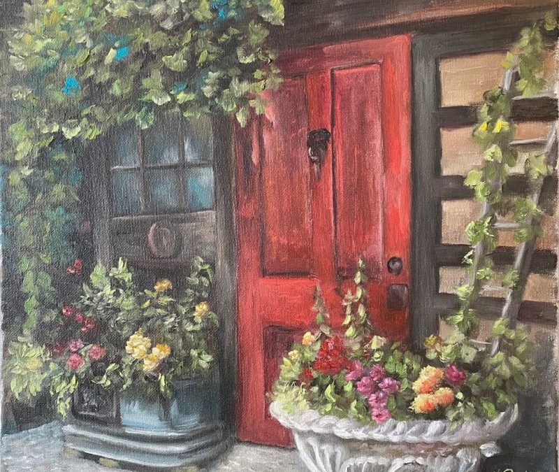 Red Door Garden Oil Painting Tutorial