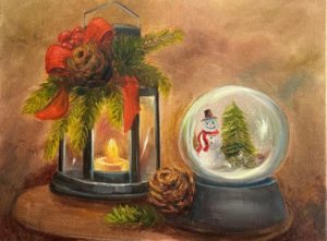 Candle Lantern and Snow Globe (16" x 12")