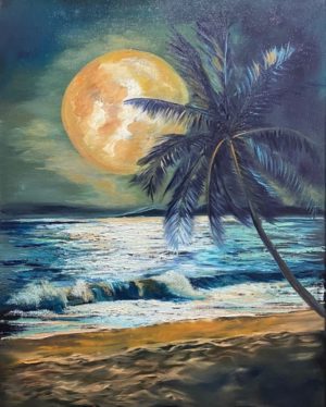 Moon is on the Ocean (16" x 20")