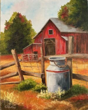 Milk Can Memories 16" x 20"