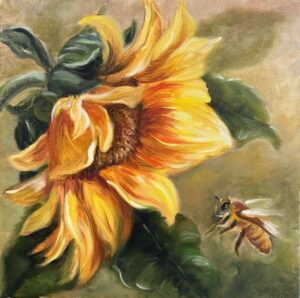 Bee-Utiful Sunflower 14" x 14"