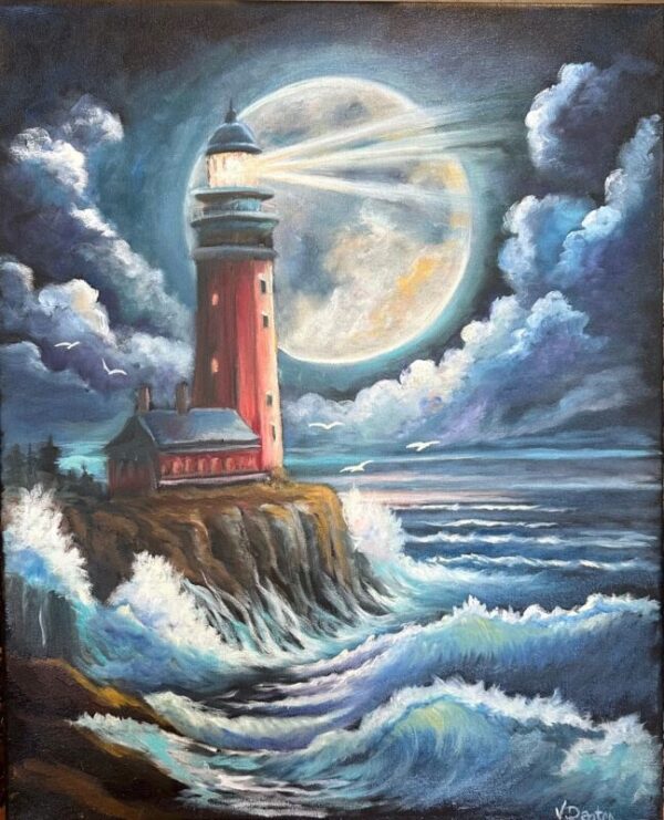 Moonlit Lighthouse 16" x 20"