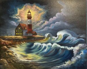 Lighthouse at Dawn (20"x16")