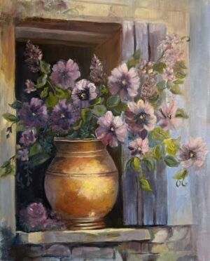 Purple Pansies (16"x 20")
