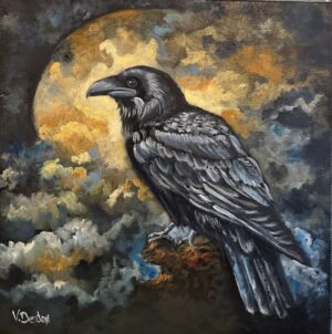 Raven's Moon (14"x 14")